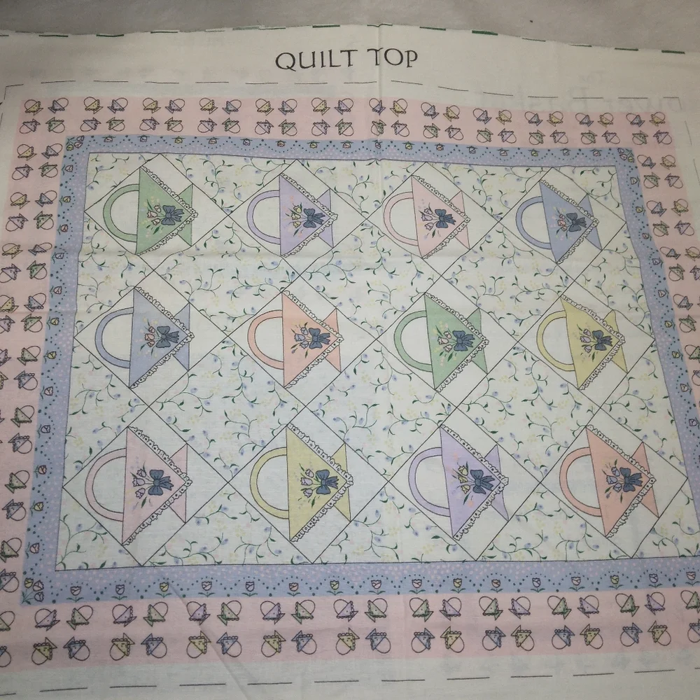 FABRIC The Flower Basket Miniature Quilt and pillow by Dorathy Dear Designs